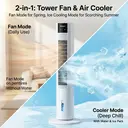 Totopia Water Cooling Tower Fan For Bedroom, 70° Auto Oscillation, 3 Speeds & 3 Modes, Remote Control, 1-12H Timer, 6 Ice Packs Included，New Arrival image 2