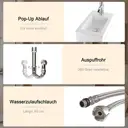 UEV Waschbecken mit Unterschrank, 40,6 cm, Gästetoiletten-Waschbecken, Waschbecken mit Unterschrank, Hängewaschbecken, Badezimmermöbel-Set für Badezimmer, Weiß image 6