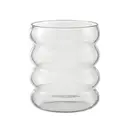 Ju7cer  Glass CupBubble Glasses with Straw, Wave Glasses, Tumblers, Glass Cups, Water Glasses for Latte Macchiato, Iced Coffee, Whisky, Cocktails, Yogurt, Soda Coffee360ml 1pc image 5