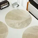 Round Placemats , 15 Inch Washable Gold Table Mats for Dining Table Pressed Leaf Vinyl Place Mats for Holiday Wedding Party Decoration,4pcs image 2