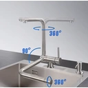 Mitigeur de cuisine pour évier spécial fenêtre en acier inoxydable brossé, rotation 360° image 2