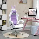 Vinsetto Gaming Chair, Ergonomic Reclining Computer Chair with Headrest, Lumbar Support and Ears for Girls & Adults, Purple image 1