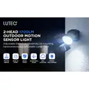 LUTEC 20W LED Security Flood Light, 1700LM 4000K, Outdoor Wall Light with Sensor, Integrated Twin Heads, for Patio, Garden, Yard, Black image 7