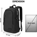 Anti Theft Backpack， Small Laptop Backpack 15.6 Inch with USB Charging Port & Lock， Water Resistant Lightweight Laptop Rucksack Mens Women， Anti Theft Bag Gifts for office， School Bag， Black， New Year Sale ， Top gift picks image 1