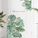 2set of flamingo and palm leaf wall stickers, creative home decor, living room stickers, wallpaper, bedroom, children's room, window decorations,Palm leaves image 0