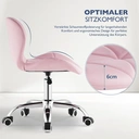 CLIPOP Pink Office Desk Chair Adjustable Height Computer Swivel Chair with Chrome Base and 360° Castors, PU Leather Computer Desk for Home Office Study Room 0098 pink 48*36*80 cm image 4