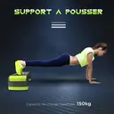 HOMCOM Stepper aérobic fitness hauteur réglable 3 niveaux 10/15/20 cm surface antidérapante plastique 78 x 28 x 20 cm vert et gris image 6