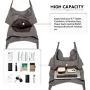 Kono Canvas Shoulder Tote Bag, Vintage Hobo Handbag for Women, Casual Top Handle Bag for Work School Travel Shopping Grey image 3