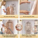 TAILI Hanging Vacuum Sealer Storage Space Saver Bags for Clothes, Suits, Coats or Jackets, 4 Pack Jumbo 53x27.6 Inches, Clear image 8