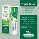 Aloe Dent Triple Action Aloe Vera Fluoride Free Gel Toothpaste 100ml image 3