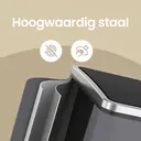 SONGMICSHOME SONGMICSHOME Afvalbak met Drie Compartimenten, 3 x 18L Pedaalemmer met Softclose Deksel, Staal, voor Keuken, Grijs image 6