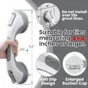 TAILI Shower Grab Bar, 2 Pack 12 Inch Suction Grab Bars for Bathtubs and Showers for Elderly, Shower Handle for Seniors Bathroom Safety Grip, No Drilling Removable,Grey image 2