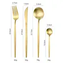 FangYuan Ensemble de 16 couverts en inox compatibles lave-vaisselle - Or image 3