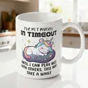 Alphynix 1 Stück, lustige Einhorn-Kaffeetasse 'JE ME SUIS MIS EN RETRAIT JUSQU'À CE QUE JE PUISSE JOUER GENTIMENT AVEC LES AUTRES, CELA PEUT PRENDRE UN CERTAIN TEMPS' Mug,Le cadeau de la saint-valentin, cadeau d’anniversaire image 1