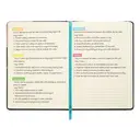 Jubiluu A5 Hardcover Notebook with Lined Pages - 96 Sheets (100g offset paper), Bookmark & Elastic Band -Classic Cream Ruled Journal for Writing, School, Office, and Gifts-Navy Gold Floral Outline image 7