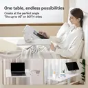SIHOO D01 Overbed Table - Height & Tilt Adjustable, Laptop Standing Desk with Wheels for Hospital & Home Use, White image 5