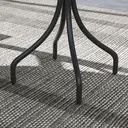 Outsunny Φ66cm Garden Side Table, Round Bistro Coffee Table, Outdoor Patio Table with Steel Frame and Slat Tabletop for Balcony and Porch, Brown Wood Grain image 8