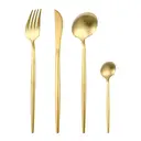 FangYuan Ensemble de 16 couverts en inox compatibles lave-vaisselle - Or image 2