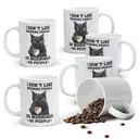 Alphynix 1pc 11oz White Mug with Funny "I Don't Like Morning People or Mornings or People" Quote, Sarcastic Christmas or Thanksgiving Gift image 0