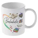 Alphynix 1pc 11oz White Mug with "Bookaholic" Quote & Vibrant Heart-Book Design, Literary Lover's Christmas or Thanksgiving Gift image 3