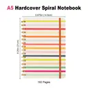 Jubiluu Carnet ligné A5 à spirales et couverture rigide florale - Arc-en-ciel image 2