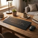 ET Silent kabelloses Tastatur- und Maus-Set, DE QWERTZ Layout, Ultra-leises 2,4 GHz ergonomisches Büro-Tastatur-Maus-Set, Schlankes Full-Size Computer-Tastatur für Laptop, PC, Mac, Windows, Home Office image 3