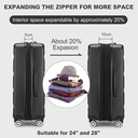 Kono 20 Inch Cabin Suitcase | Lightweight Hard Shell Luggage | TSA Lock | Dual Spinner Wheels | Small Hand Luggage for Travel & Business (Black,55x35x22cm) image 4