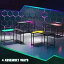 HOMCOM L Shaped Gaming Desk with LED Lights, Power Outlet, USB Charging Ports, 107cm Reversible Corner Computer Desk with Storage Shelves, Monitor Stand for Home Office, Small Space, Black image 7