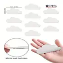 10pcs PVC mirror wall stickers, irregular wall decoration, cloud stickers，silver image 4