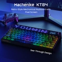 Machenike KT84-B84W clavier mécanique 75 % triple mode, disposition QWERTY US, Noir, interrupteur jaune Gateron Smart Screen image 6