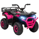 AIYAPLAY 12V Kids Electric Ride on ATV, Battery Powered Quad Bike with 4 Suspension Wheels, Forward Reverse Function Pink image 0