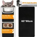 Honeycomb Design EVA Litter Box Mat, Waterproof Double-Layer Honeycomb Mat, 60*90cm, Color: Black image 4