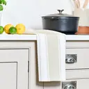 Dexam Tea Towel Love Colour Striped 100% Cotton Stone 45x70cm image 1