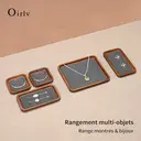 Oirlv Plateau de Présentation pour Bijoux en Bois Luxueux  Plateau de Rangement à Tiroir pour Bijoux avec Séparateurs Amovibles – Bagues, Boucles d’Oreilles, Colliers – 1 pièce image 5