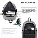 Smart Travel Backpack for 15.6” Laptop with USB Port, Lightweight Anti-Theft Daypack for Work, Study & Daily Commute (Grey) image 4