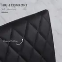 HOMCOM Dining Chairs Set of 4, PU Leather Upholstered Accent Chairs with Metal Legs for Kitchen, Black image 4