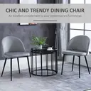 HOMCOM Dining Chairs Chic Velvet Grey/Black 2pcs image 5