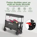Sekey Chariot de camping pliable avec capacité 150 L, charge maximale 150 kg et auvent de protection amovible - Gris image 3