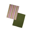 Dexam Tea Towels Striped 100% Cotton Green/Pink 2pcs image 0