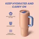 Bottle Bottle 40oz Stainless Steel Vacuum Tumbler with Handle & Straw, Peach image 1