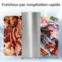 CHiQ JR122WSD Congélateur vertical en acier inoxydable 122 L, congélation 4 étoiles, mode réfrigérateur convertible, No Frost, Multi-Airflow, compresseur Inverter, 39 dB, classe énergétique E - Argent  image 5