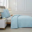 MEEALLHOME Parure de lit en flanelle lavée bleu - 1 housse 155 x 220 cm et 2 taies 80 x 80 cm image 3