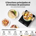 ochama Plaque à Induction 2000W Haute Puissance, Réchaud Électrique avec Panneau Tactile et Revêtement Durable, 10 Niveaux de Puissance et 6 Modes de Cuisson, Idéal pour Fondue et Cuisine Domestique, Sécurité Renforcée image 3