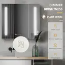 kleankin LED Bathroom Mirror Cabinet, Illuminated Bathroom Mirror with Lights, Adjustable Shelf, Touch Switch and USB Charge, 65 x 70cm, White image 5