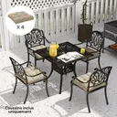 Outsunny Lot de 4 Coussins de Chaise de Jardin Capitonné 48L x 48cm Kaki |  Rembourrage 10 cm avec Attaches image 4