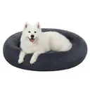 SONGMICS Donut Dog Crate Bed, Plush, Calming Pet Bed with Removable, Washable Cover, Dark Gray, 120 x 20 cm image 0