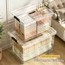Thick Clear Plastic Storage Box 4 Pack 51x39x35cm image 1