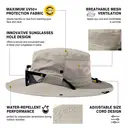 TOP-EX UV Protection Mens Sun Hat with Cooling Neck Flap Sunglass Lock Wide Brim Fishing Hats M/L Grey image 2