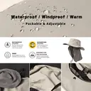 TOP-EX UV Protection Mens Sun Hat with Cooling Neck Flap Sunglass Lock Wide Brim Fishing Hats M/L Grey image 4