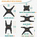 TV Wall Bracket Height Adjustable Gas Spring Arm Monitor Wall Mount for Most 23"-55" LED, LCD, OLED Flat or Curved TVs with VESA 100x100-400x400mm up to 25KG, Full Motion Corner TV Mount image 4